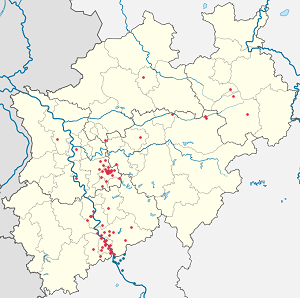 Kaart Nordrhein-Westfalen iga toetaja sildiga