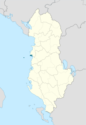 Mapa de Albania con etiquetas para cada partidario.