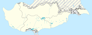 Mapa de Chipre com marcações de cada apoiante
