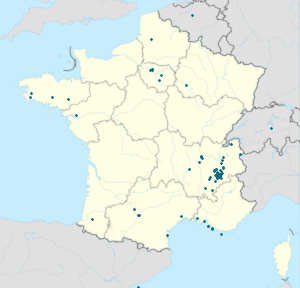Kart over Grenoble med markører for hver supporter
