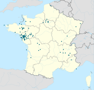 Kart over La Chevrolière med markører for hver supporter