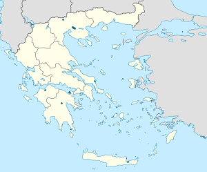 Mapa mesta Grécko so značkami pre jednotlivých podporovateľov