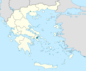 Karta över Patmos med taggar för varje stödjare