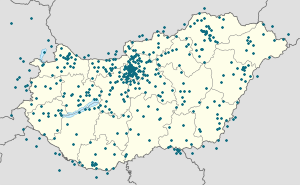 Mapa Węgry ze znacznikami dla każdego kibica