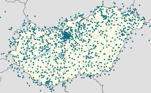 A(z) Magyarország térképe címkékkel minden támogató számára