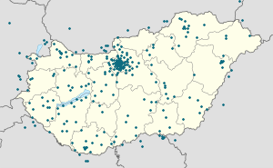 Map of Hungary with markings for the individual supporters