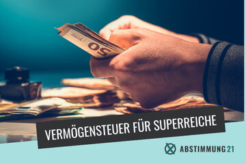 Picture of the HomeParliament " Stimmen Sie für die Einführung einer Vermögensteuer ab einem Vermögen von 100 Mio. EUR? ".