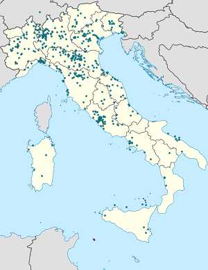 Mapa Włochy ze znacznikami dla każdego kibica