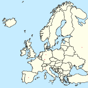 Karte von Europäische Union mit Markierungen für die einzelnen Unterstützenden
