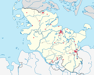 Karte von Schleswig-Holstein mit Markierungen für die einzelnen Unterstützenden