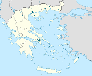 Carte de Grèce avec des marqueurs pour chaque supporter
