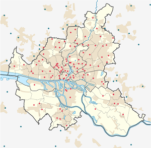 Mapa mesta Hamburg so značkami pre jednotlivých podporovateľov