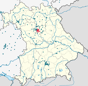 Karta över Nürnberg med taggar för varje stödjare