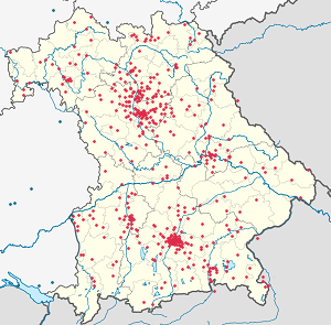 Karta över Bayern med taggar för varje stödjare