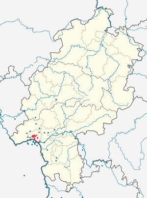 Mapa de Wiesbaden com marcações de cada apoiante