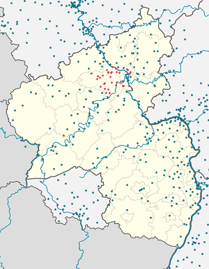 Karta över Landkreis Mayen-Koblenz med taggar för varje stödjare