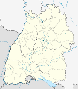 Harta lui Baden-Württemberg cu marcatori pentru fiecare suporter