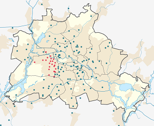 Karte von Charlottenburg-Wilmersdorf mit Markierungen für die einzelnen Unterstützenden