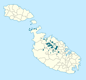 Karta över Central region, Malta med taggar för varje stödjare