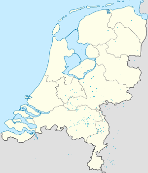 Kart over Kongeriket Nederlandene med markører for hver supporter