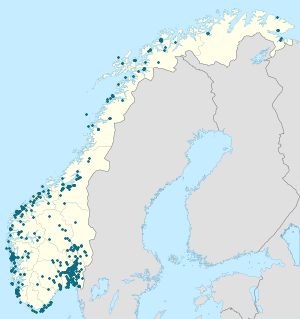 Kart over Norge med markører for de individuelle supporterne