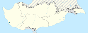 Map of Republic of Cyprus with markings for the individual supporters